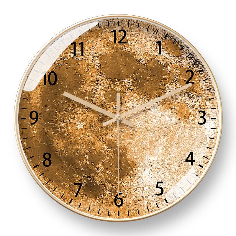 Moonstone Quartz Wall Clock - Silent, Artistic Design with Automatic Time Sync for Living Room