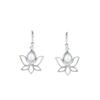 Garnet Flower Earrings: Sterling Silver Dangle Earrings