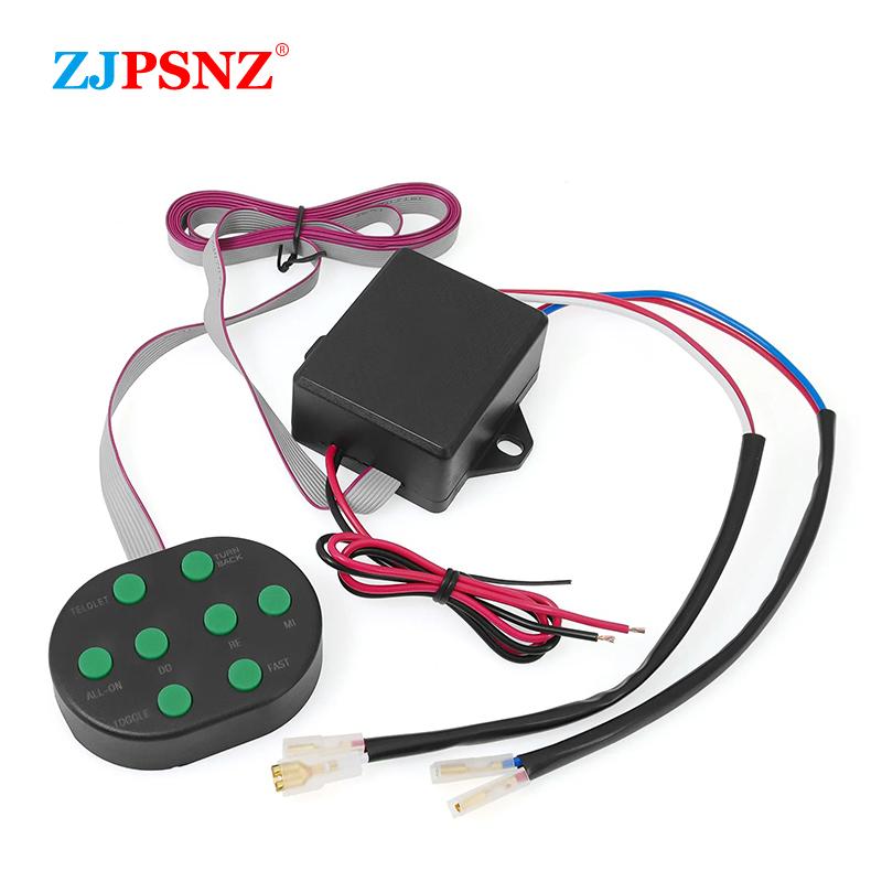 12V 8 Tones Musical Air Horn Electric Snail Horn For Vehicles Motorcycles Car With 8 Sounds Control Box Button Universal