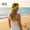 Cute Macaron Color Flower Crown Daisy/Sunflower Wreath Headband for Women Girls, Adjustable Floral Fabric Daisy Headpiece Beach Vacation Wedding