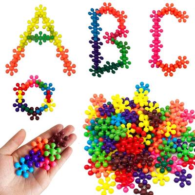 98pcs Colorful Plastic Plum Blossom Splice Building Blocks Kid Fun Assembled Snowflake Pieces Early Education Enlightenment Toy