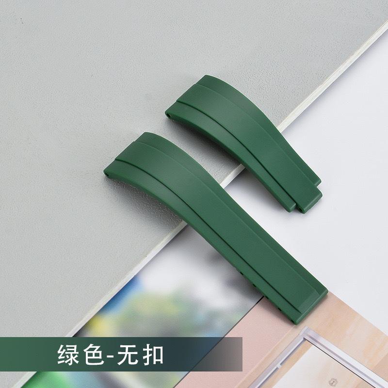 

for Rolex Water Ghost Series Wrist Band Waterproof Silicone Watch Band Fold Buckle Men Sport Bracelet 20mm Rubber Watch Strap 21mm-No buckle зелений