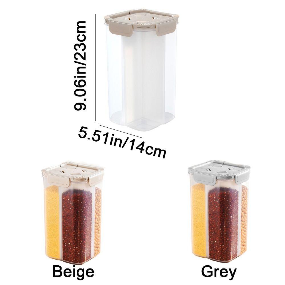 Transparent Grain Storage Box Square Food Storage Box Practical Divided Storage Containers  Kitchen