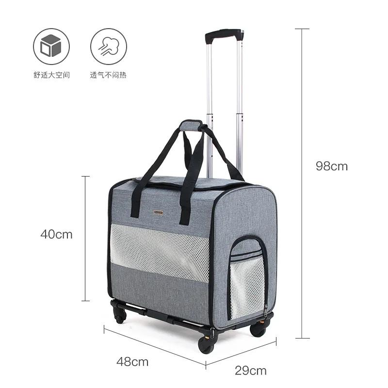 Pet Trolley Bag Dog Out Trolley Case Cat Portable Travel Bag Foldable Pet Cat Stroller Small Animal Carrier Cat Travel Stroller