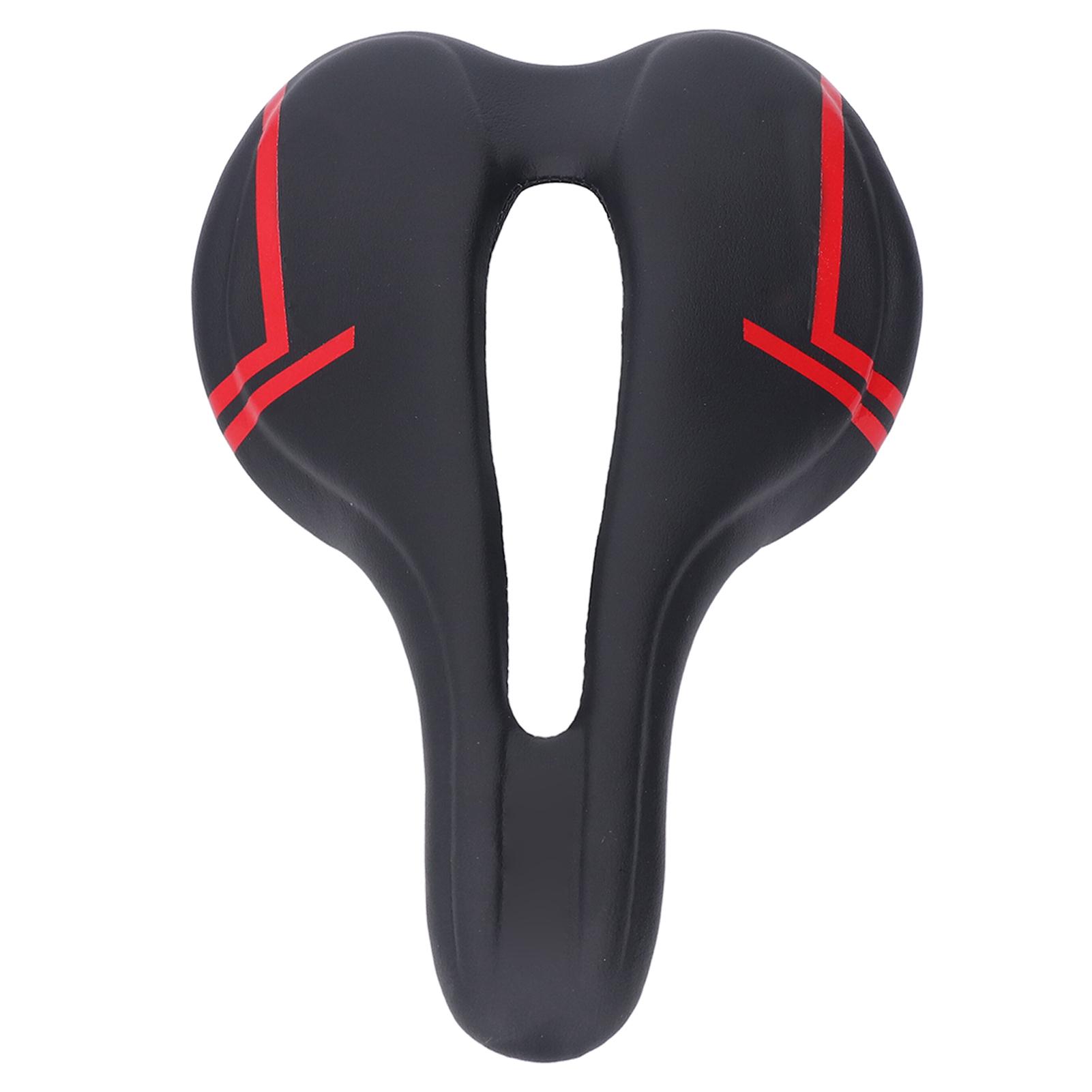 ZTTO Mountain Bike Saddle Cushion Microfiber PU Leather Hollow Breathable for Road Riding Black Red