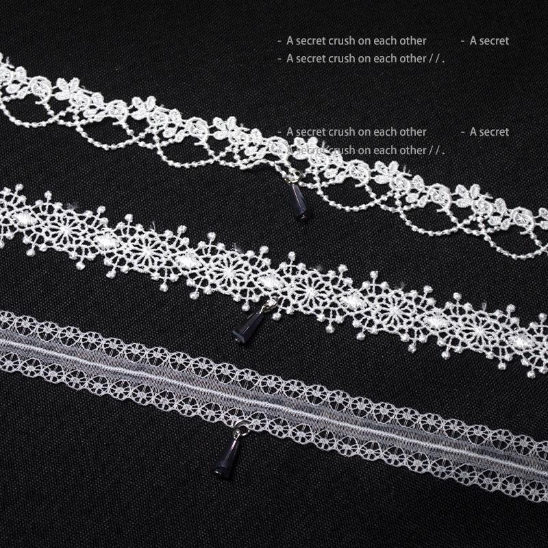 Mode Weiß Quaste Spitze Halsband Halskette Damen Retro Sexy Spitze Handgemachte Schlüsselbein Kette Halskette Mädchen Hals Schmuck