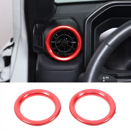 Red Aluminum Side Air Vent Trim Rings For Toyota Land Cruiser Prado LC250 24+