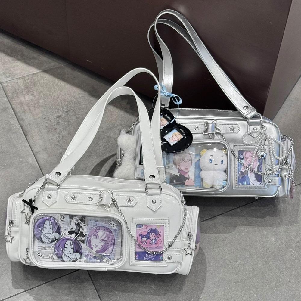 Star Chain Y2k Harajuku Shoulder Itabag Blue Lolita Girl Pain Bags Transparent Japanese Crossbody Bag New Concert Korean Handbag
