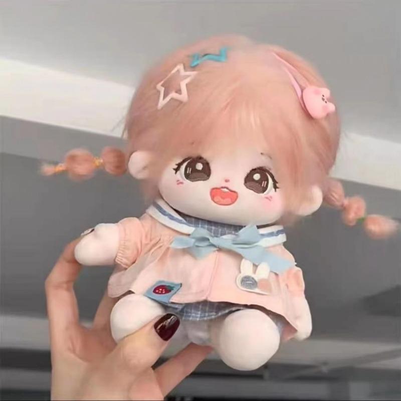 New Arrival 20cm Pink Fried Hair Cute No Attributes Soft Plush Doll Body Toy Cosplay Cute Gift
