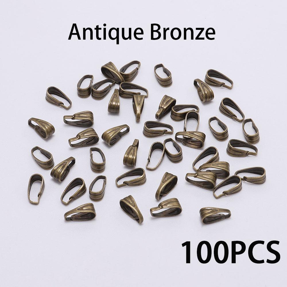 50-100pcs/lotPendant Clips Pinch Bail Clasps Buckle Charm Necklace Hook Connector For DIY Jewelry Making Cameo Tray Finding