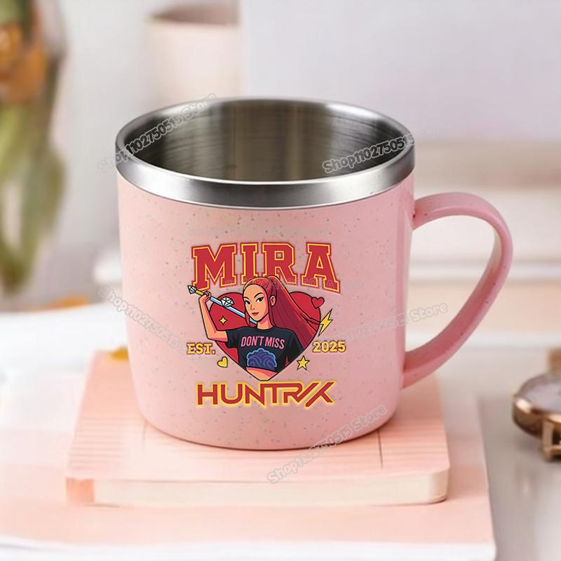 KPop Demon Hunters Children Home Water Cups Cartoon Stainless Steel Milk Mugs School Office Coffee Tea Adorable Girl Drink Cups