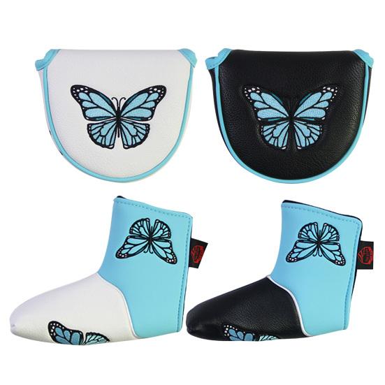 Golf-Putter-Abdeckung, Golfschläger-Schutz mit Magnetverschluss, wasserdichter Stoff, Schmetterlingsstickerei, feine Nähte, Golfschläger-Kopfbedeckung, Zubehör