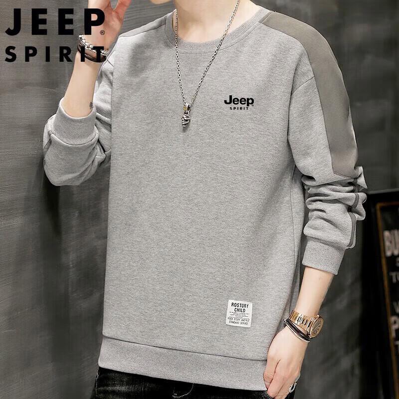 JEEP SPIRIT Men's Round Neck Long-Sleeve Sweatshirt