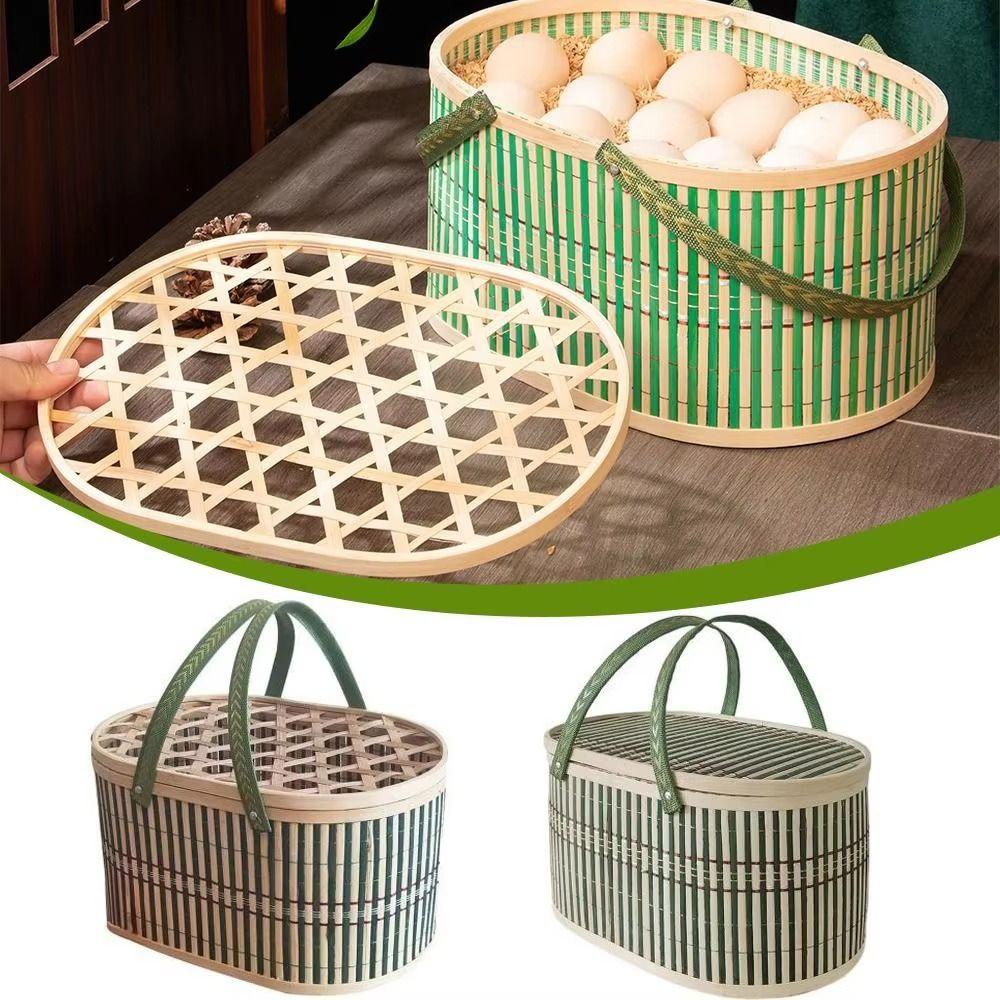 Vintage Moon Cake Box Chinese Style Picnic Basket Bread Storage Basket New Year