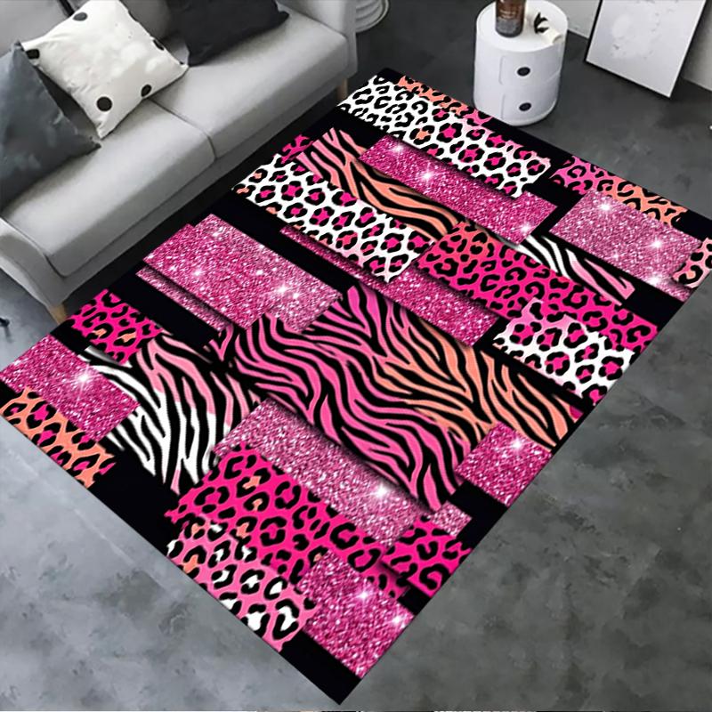 2025 Neuer Y2K Leopardenmuster Teppich für Wohnzimmer Schlafzimmer Zuhause Sofadekoration, Kinder Spiel rutschfeste Fußmatte13 40x60cm( 15x23in )