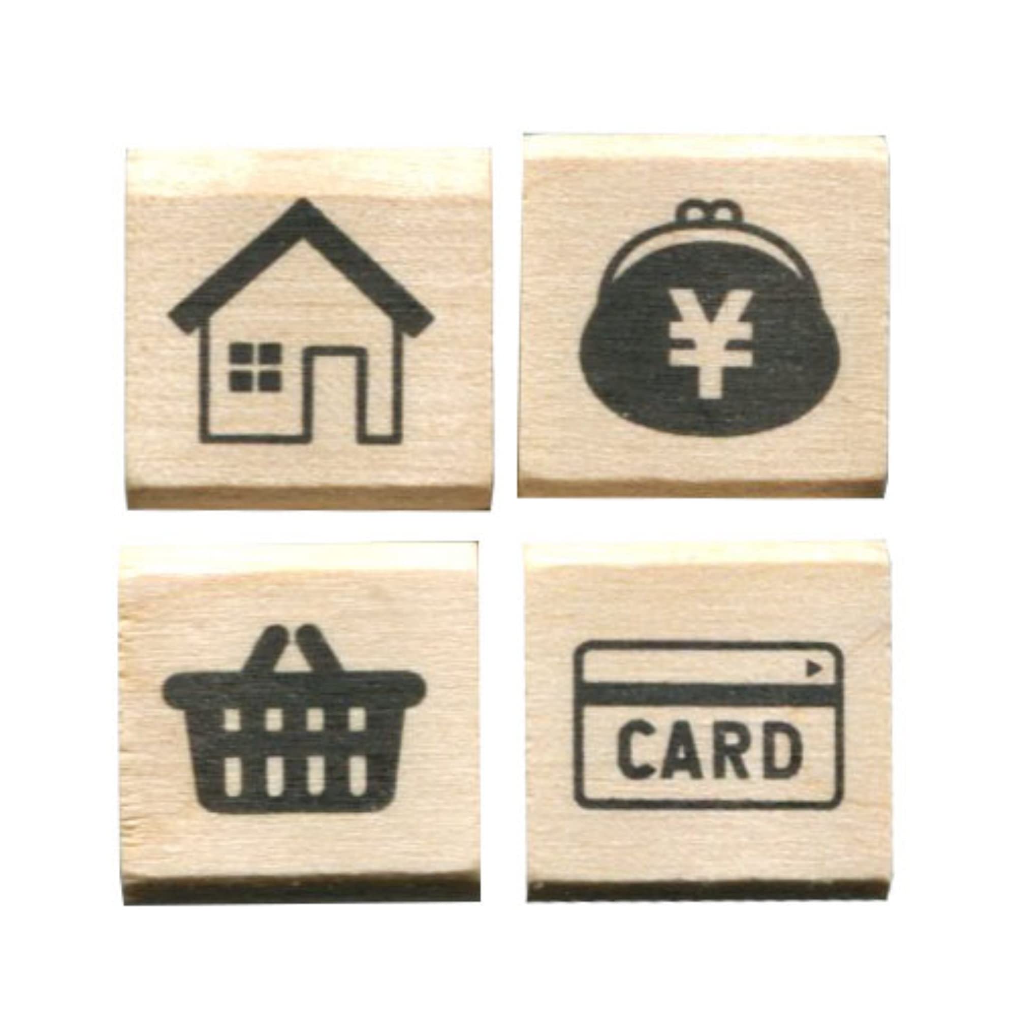 Face Stamp Set of 4 Card Children s #Diary Home, Wallet, Basket, 0409-007