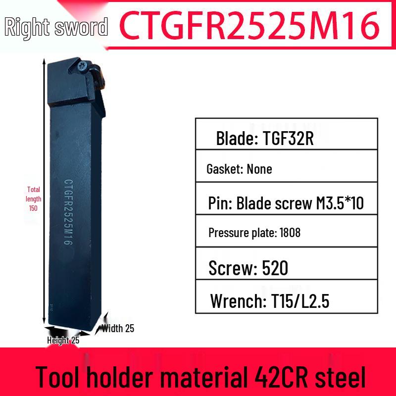 CNC Clamp-Type Vertical Mount Retaining Ring Groove Tool Holder with Kyocera Turning Inserts