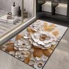 Embossed Flower Diatom Mud Mat Toilet Absorbent Mat Rubber Non-slip Door Mat Three-dimensional 3D Effect Carpet