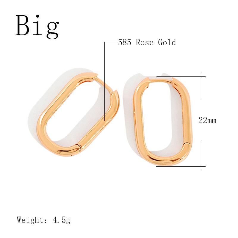 Fashion Personality Ear Buckle Earrings Simple Geometric Oval Rings Women's Ear Buckle Earrings Gold Plated Retro Earrings