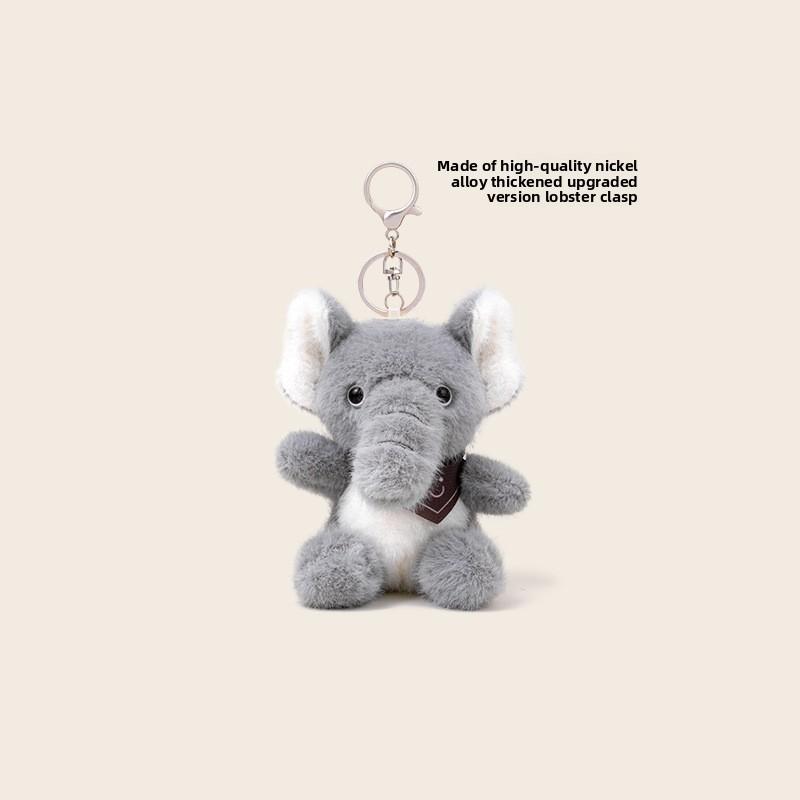 Sitting Scarf Posture Baby Elephant Cartoon Plush Keychain Pendant For Gift Kids