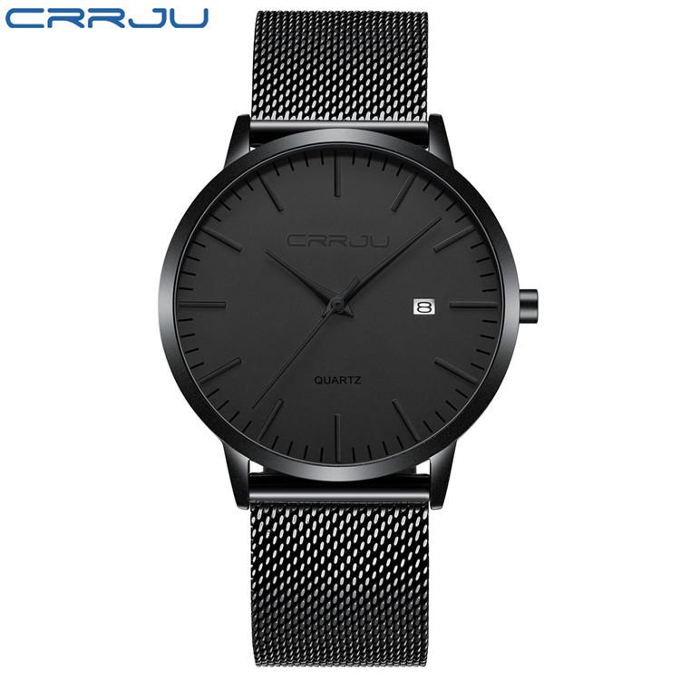 CRRJU 2172 Men's Casual Watch - Simple, Ultra-Thin Design with Calendar for Students and Professionals