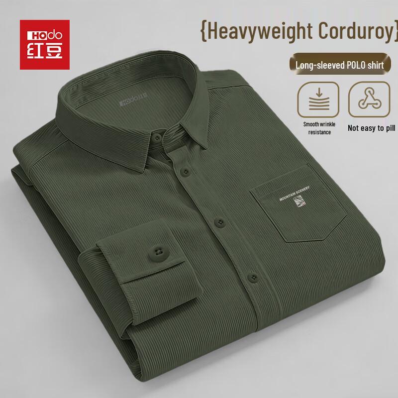 

Hodo Men s Anti-Wrinkle Corduroy Long-Sleeve Shirt 3XL