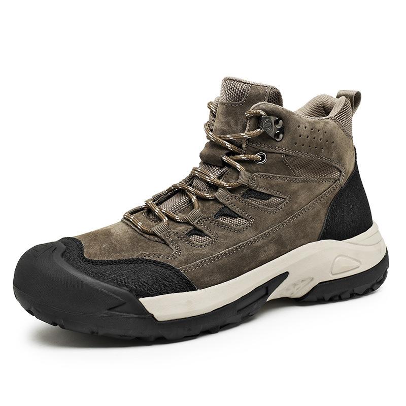 New Outdoor Shoes Men's High-top Hairy Hiking Shoes Non-slip Off-road Shoes Wear-resistant, Climbing Professional Hiking Shoes
