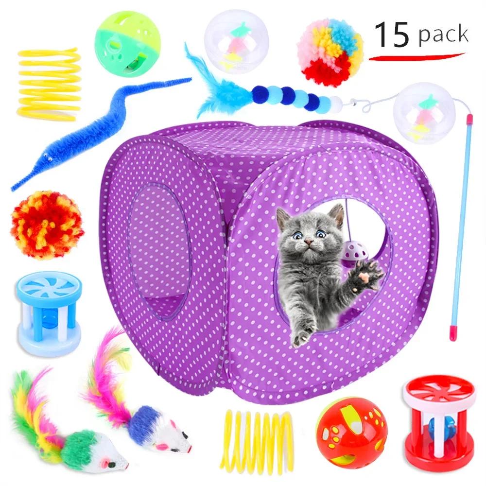 Katzenspielzeug, Bälle in Mausform, faltbar, für Katzen und Kätzchen, Spieltunnel, Chat, lustiges Katzenzelt, Mauszubehör, Simulationsfisch, Katzenzubehör