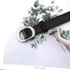 Round Buckle Square Buckle No Holes No Punching Women'S Belt Jeans Belt Summer Imitation Leather Small Belt