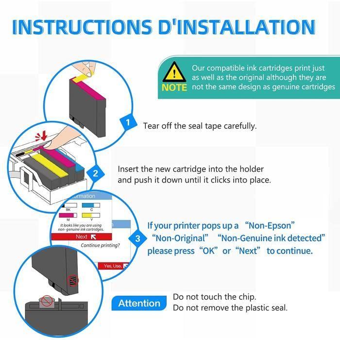 Compatible Ink Cartridges for Epson Cartridge 405XL Replacement for Workforce WF-7830DTWF WF-4820DWF WF-3820,[Z39]