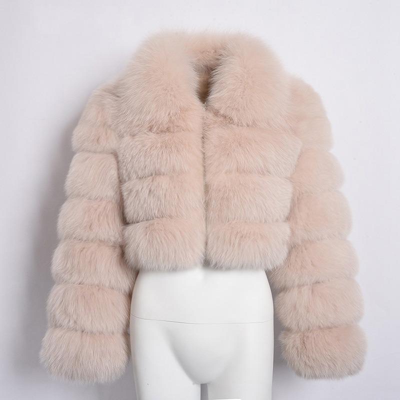 Imitation Fox Fur Jacket Women's Lapel Long-sleeved Fur Splicing Top