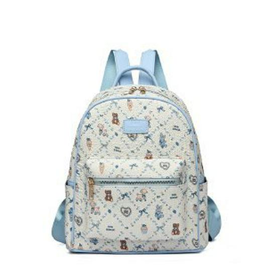 Женский рюкзак в стиле Мори Дофамин: Модный школьный рюкзак с ромбовидным узором и бантом One Size