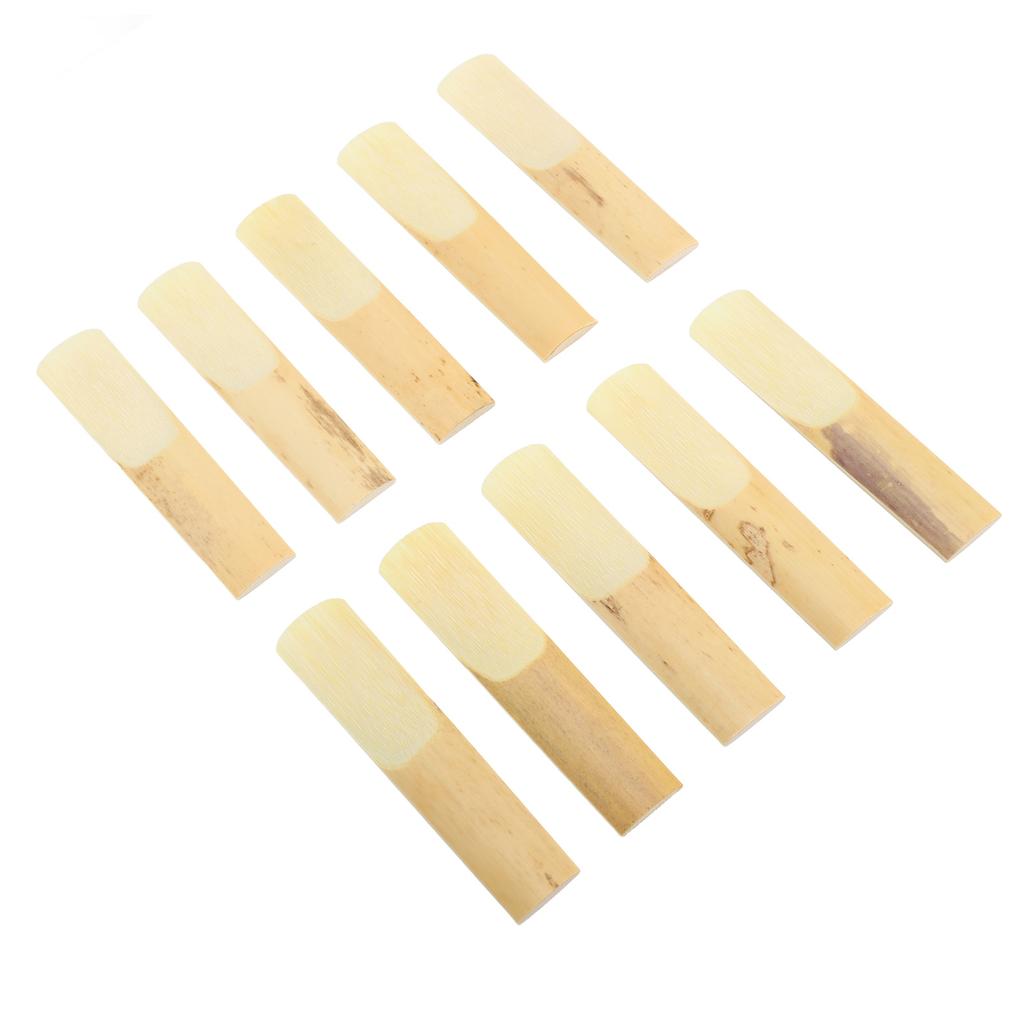 10Pcs Tenor Saxophone Reeds Set Bb Key Sax Replacement Parts Accessories Non Deform with Plastic Box 2.0 Hardness