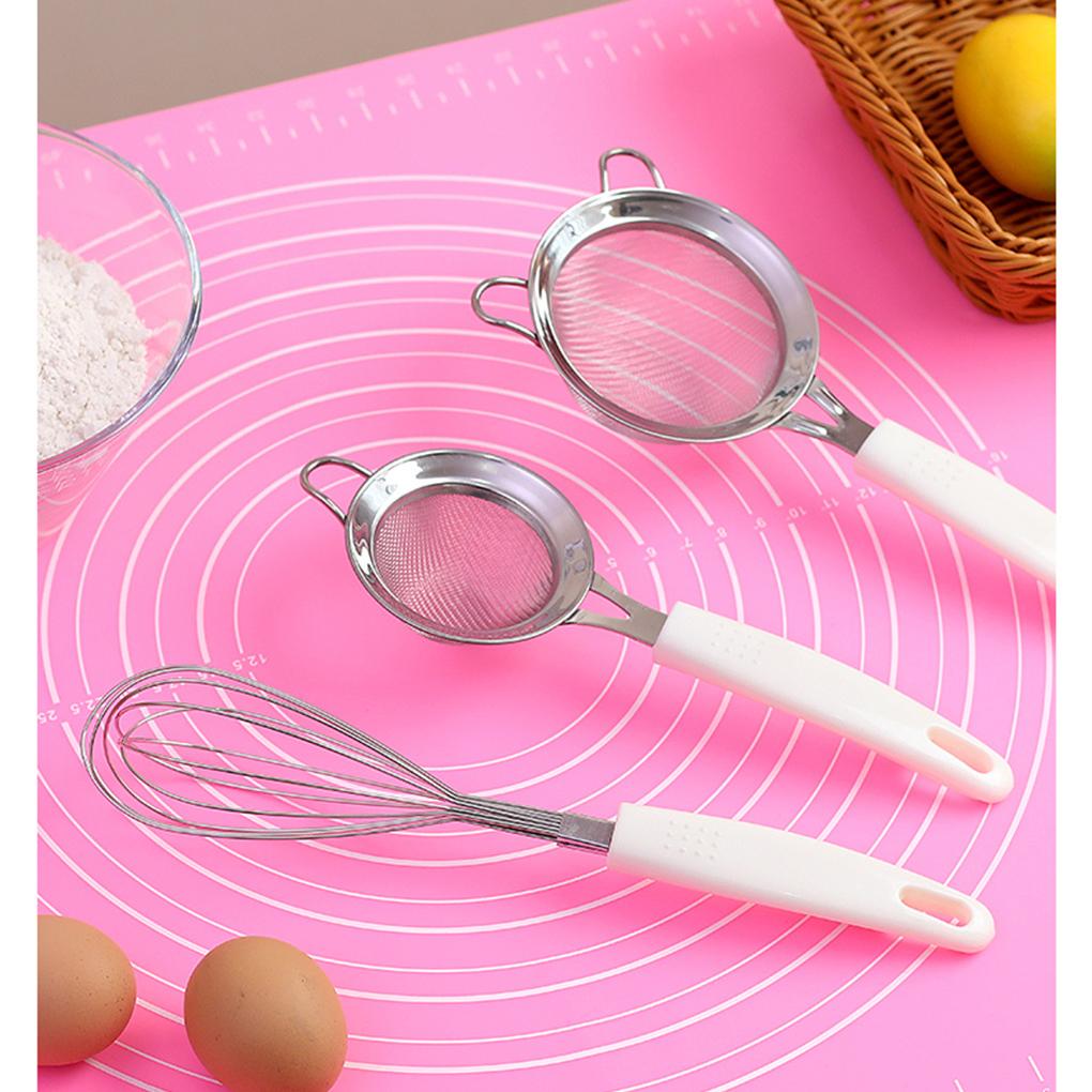 Stainless Steel Flour Sieve Grains Fine Mesh Anti-slip Strainer Restaurant Portable Fried Food Filter Sifter Home Supplies