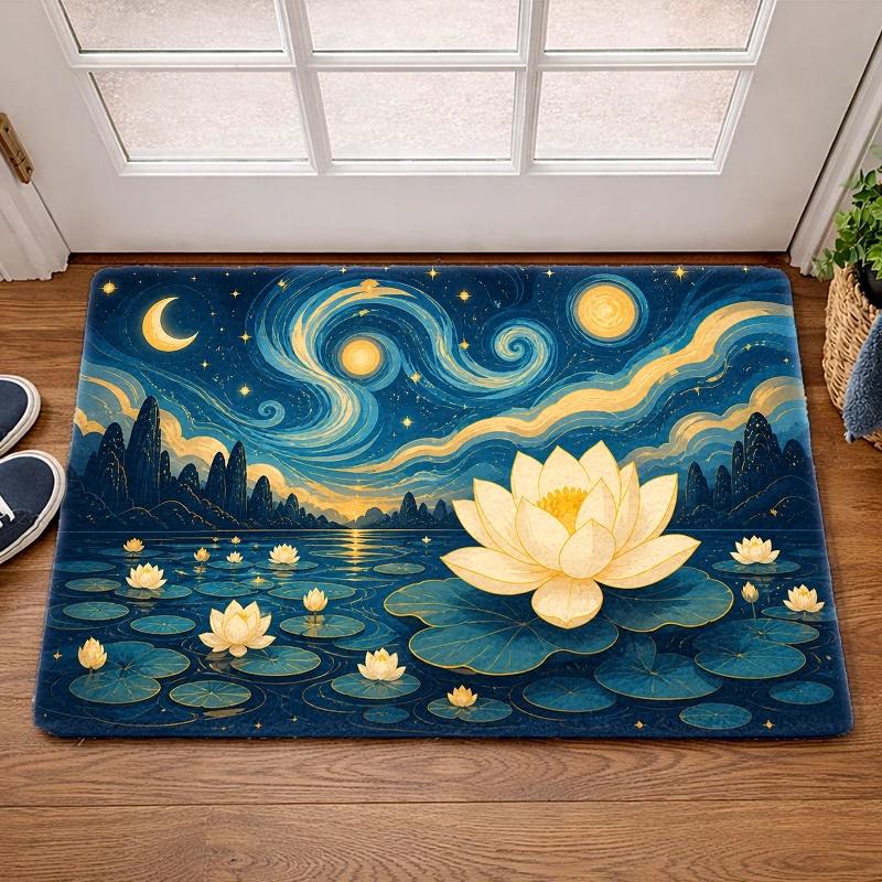 Van Gogh Stijl Waterlelie Deurmat Artistieke Vloermat Woonkamer Slaapkamer Hal Decoratie Cadeau voor Kunstliefhebbers
