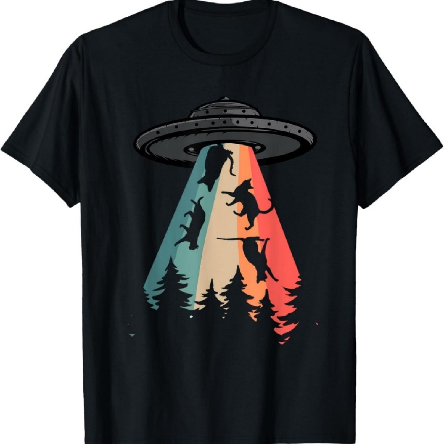 

Межзвездное кошачье приключение Похищение кошки инопланетянами НЛО Футболка XXXXXL чёрный