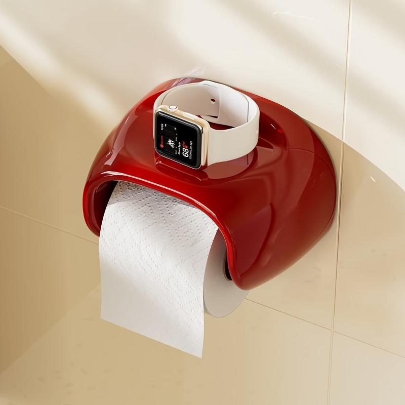 Storage Rack No Punching Bathroom Roll Holder Waterproof Wall Mounted Toilet Tissue Box Vintage Plastic Roll Paper Tube Restroom