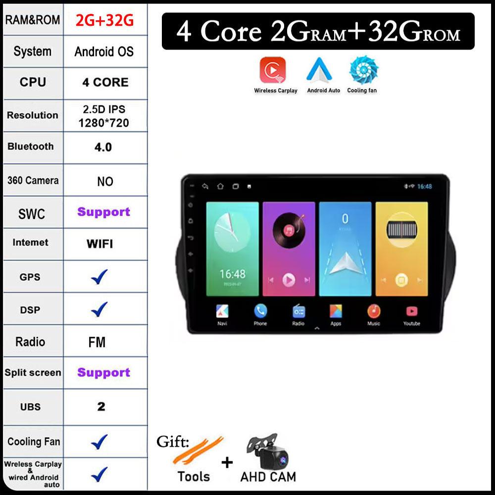 Android 14 For Peugeot Bipper 2008 - 2017 Car Audio Player Stereo Video Multimedia Radio Bluetooth GPS Navigation