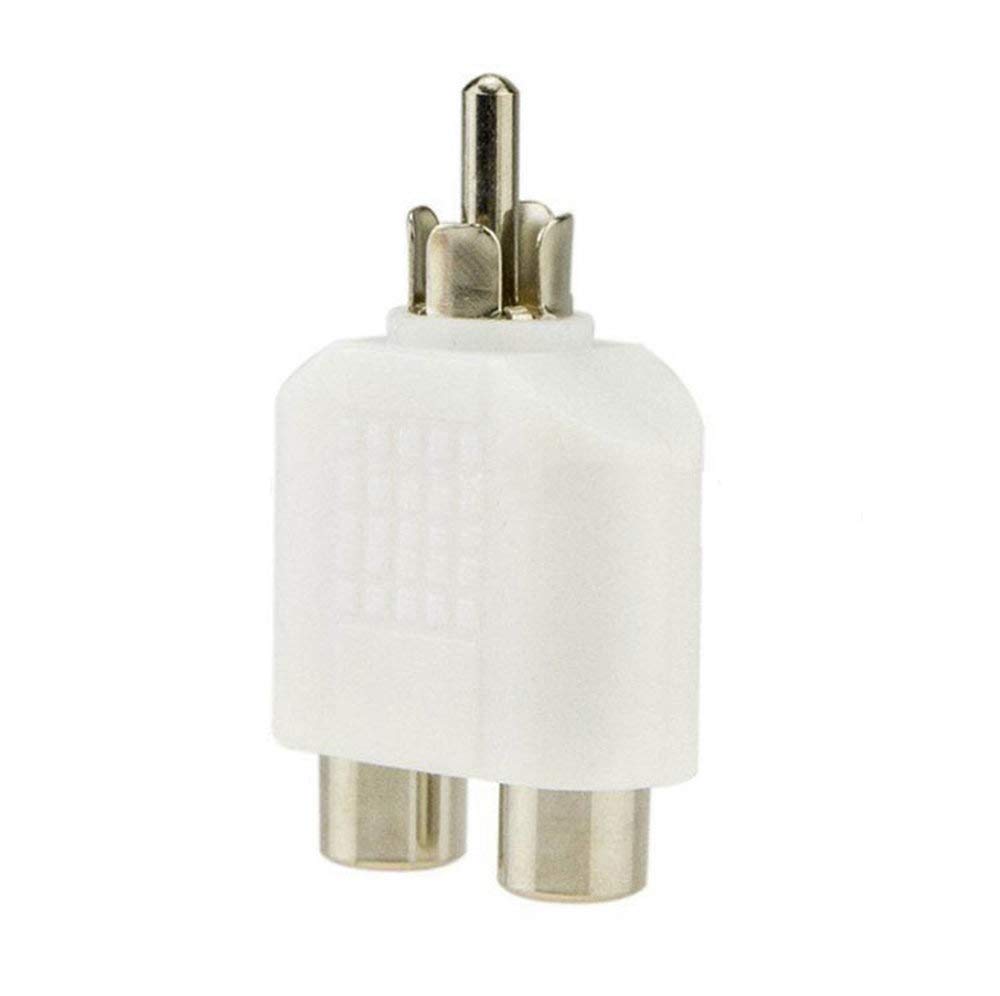 Lifepower Composite Splitter 3 Connector Splitter Hybrid Video and Audio to RCA Video Terminal Plugs, Colors, 3-Pack, RCA/Pin 2-Way Adapter, (Male)