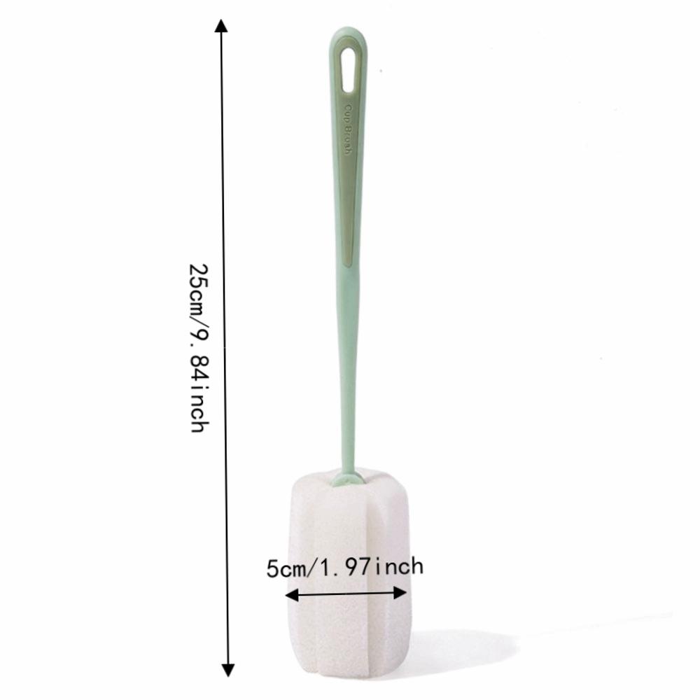 4pcs Comfortable Grip Sponge Cup Brush Long Handle Multipurpose Cleaning Brush Thermos Cleaning