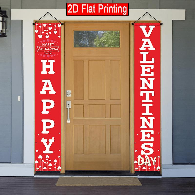 Valentine's Day LOVE Porch Banner - Rose XOXO Romantic Design - Roses - Porch Hanging Door Decor (2793)