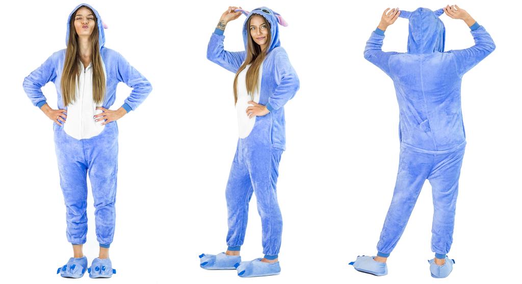 Onesie stitch kigurumi-dräkt mikrofiber varm pyjamas träningsoverall m Onesie stitch-dräkt - S