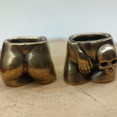 Love Skull Brass Knife Beads EDC Outdoor DIY Handmade Woven Lanyard Pendant Accessories Punk Bracelets Charms