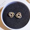 Full Diamond Design Stud Earrings Women'S Exquisite Small Earrings Women'S French Romantic Fairy Earrings