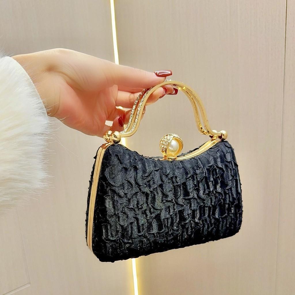 New Cross-border Elegant Clutch Bag For Women Party Evening Bag Sequined Lock Shoulder Bag