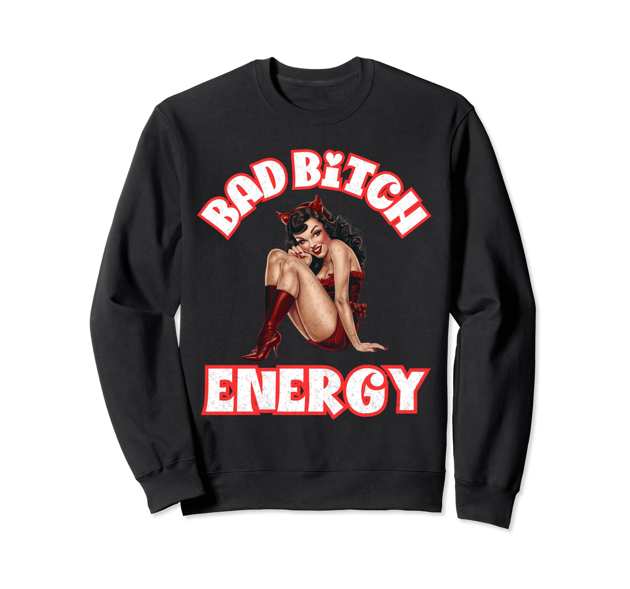 

BadGirl Energy Pinup Baddie Devil Enamel Lapel Pin Sweatshirt