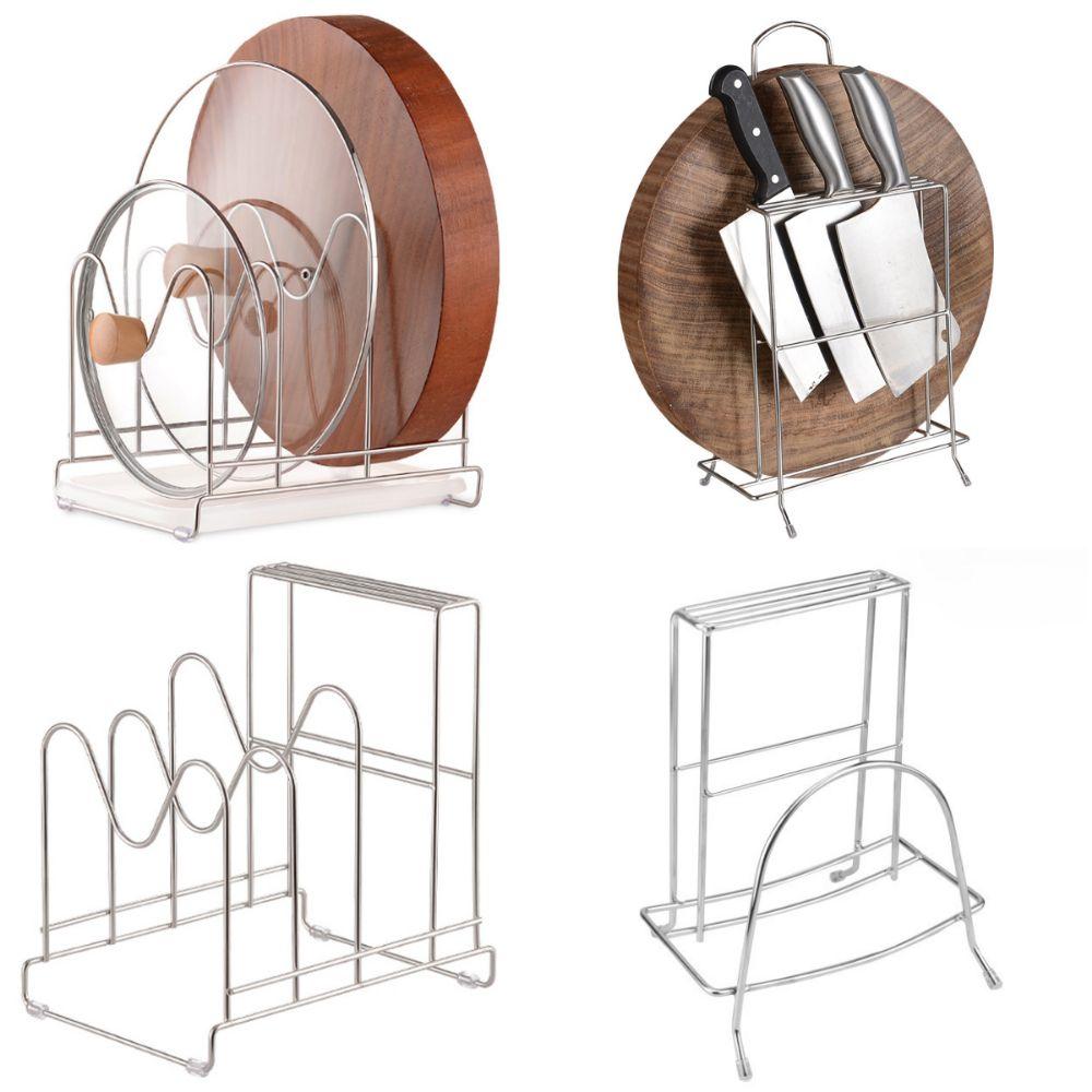 Stainless Steel Cutting Board Holder Multi-functional Kitchen Storage Rack  Kitchen Supplies