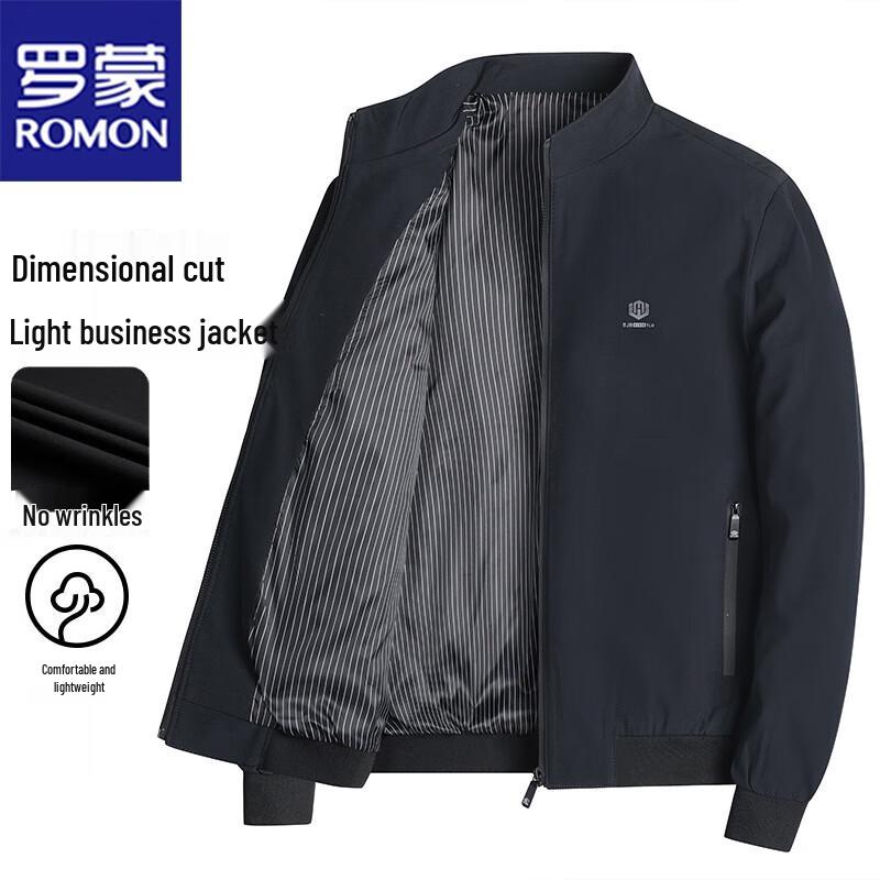 

ROMON Men s Stand Collar Business Casual Jacket 5XL