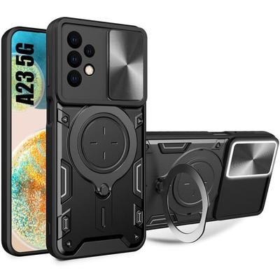 Protective Case - BOOLING - for Samsung Galaxy A23 4G-5G - Rigid - Shockproof - Camera Cover and Ring Holder