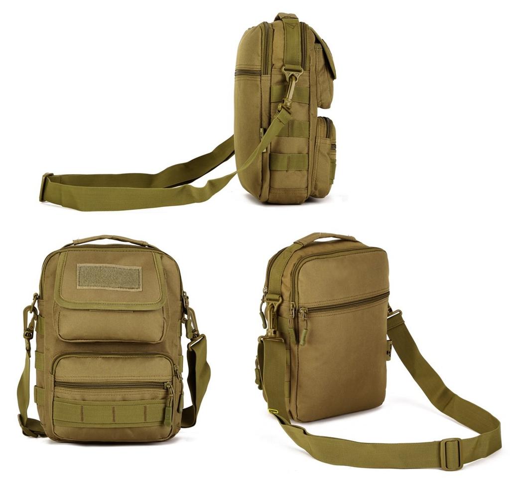 PHOENIX IKKI Vertical Available In 5 Crossbody Shoulder Brown Multi-Pocket Bag, Colors, Camouflage, Waterproof, Outdoor, Multi-Purpose, Bag, Tactical,